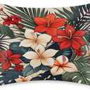 Tropical Floral Satin Pillowcase for Hair and Skin, Standard Size Slip Silk Pillow Covers Satin Pillowcase Without Zipper Pillow Cases 20"x26" Silk Pillowcases for Bedroom Sofa Home Decor (Flower9)