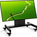 Rolling TV Stand, Mobile TV Cart, Low Profile Floor Confidence Monitor Cart for 32-75 inch Screen, Height Adjustable, 90Adjustable Viewing Angle