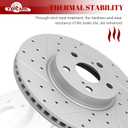 Front & Rear Drilled Slotted Rotors and Ceramic Disc Brake Pads Kit for Pontiac Vibe 2009-2010, for Toyota Corolla 2009 2010 2011 2012 2013 2014 2015 2016 2017 2018/ Matrix 2009-2014