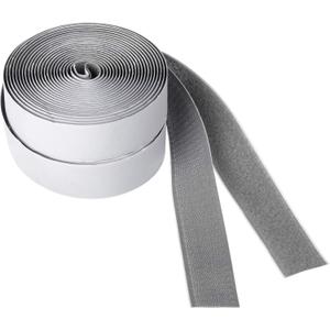 BRAVESHINE 16.5FT Hook and Loop Tape Roll with Adhesive - 1.2 Inch Fabric Fasteners Tape Double-Sided Backing Stick On Hook and Loop Strips for Sewing, Crafting, Mounting or Anti Slip Use - Grey