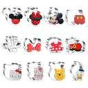 Mouse Kitty Winnie the Pooh Cookie Cutter Set Stainless Steel Sandwich Biscuit Fondant Cutters for Kids DIY Lunchbox Bento Box Fruit Cutters Cake Decoration, Pack of 12 (Cartoon Cookie Cutters Set)