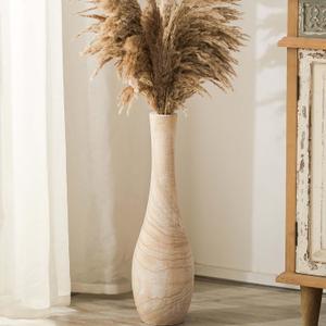 Hanobe Floor Vase Home Decor: 22 inch Tall Decorative Wood Vases for Living Room Large Rustic Farmhouse Boho Vase for Dining Table Centerpiece Bedroom Corner Hallway