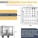 20007189 20000533 Dishwasher Lower Rack Replacement for Bosch Dishwasher Parts Lower Dishrack Rollers Thermador 300 500 800 Series Dishwasher Bottom Rack Tray Drawer Wheels SHP865ZD5N -20.9" x 21.8"