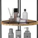 Dorhors 3-Tier Corner Bathroom Organizer Countertop for Storage,Vanity Tray,Wood Counter Organizer for Kitchen,Bathroom,Dresser (Rustic Brown)