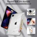 Batianda Hybrid Case for iPad Pro 11-inch 2022 4th M2 2021 (3rd Generation) / iPad Pro 11" 2nd 2020 [Built-in Pencil Holder] Shockproof Cover with Clear Back Shell TPU Bumper,Auto Sleep/Wake,Flowers