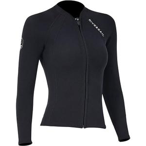 Wetsuit Top Women Men 2MM Neoprene Wetsuit Jacket Long Sleeve Diving Surfing Top, 3MM 1.5MM Wetsuits Shirt Vest Scuba Swimming Snorkeling Suit Swimsuit Warm Front Zip for Water Sports, Small