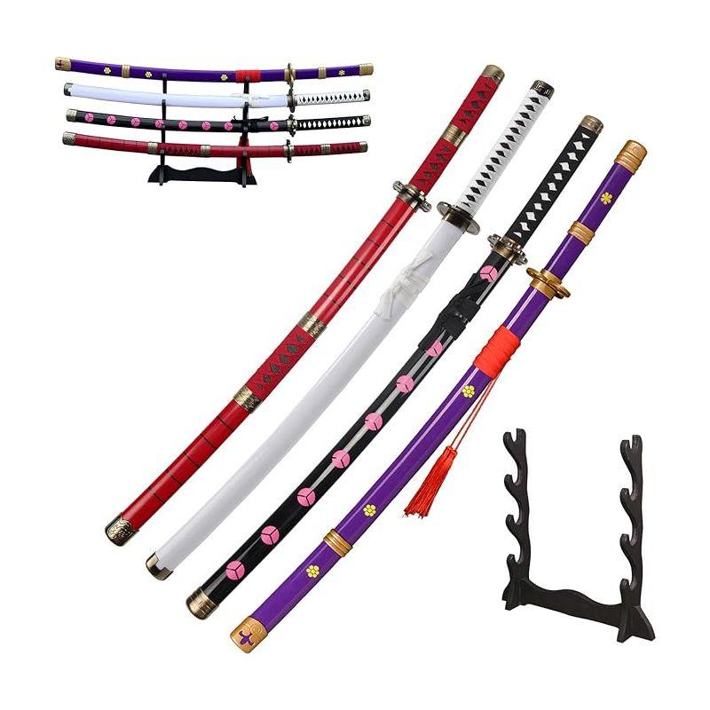 40" Roronoa Zoro Samurai, 4 Piece Set, Kitetsu, Wado Ichimonji, Shusui, Yama Enma, for Cosplay, Collection, Display, Performance (Without Stand)