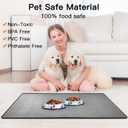 48" x 32" XXXL Largest Pet Food Mat, Silicone Dog Mats for Food and Water, Nonslip Pet Feeding Mats for Floors,Dog Cat Bowl Mat with Raised Edges, Beige