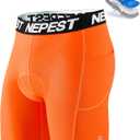 Nepest Cycling Underwear for Men Bike Shorts 4D Padded Biking Road Bicycle Biker MTB Liner Padding Shorts with Pockets (3X-Large, Orange/Orange)
