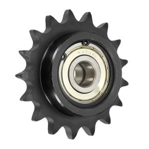 uxcell #50 Roller Chain Idler Sprocket, Type C 17mm Bore 5/8" Pitch 17 Tooth Tensioner with Double Bearing, Black Oxide Finished 1045 Steel for ANSI #50 (DIN/ISO 10A) Chains