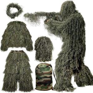 MOPHOTO 5 in 1 Ghillie Suit 3D Camouflage Hunting Suits - Jacket, Pants, Hood, Carry Bag for Adults & Youth, Large
