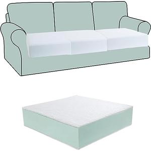 HOMBYS Couch Cushion Replacement Wrapped with Polyester Batting, High Density Couch Cushions Inserts with Dacron Fiber Layer,Upholstery Cushion Padding with Removable Cover,6 inch Thick,24"x27"