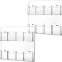 Eersida 2 Pack Acrylic Brochure Pamphlet Holder Wall Mount Clear Brochure Display Holder Plastic Trifold Flyer Rack Literature Storage Rack for Offices Waiting Room (8 Pockets, 15 x 17 Inch)