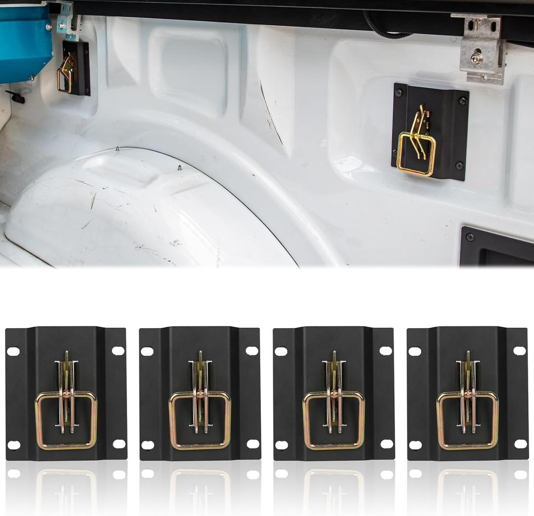Truck Bed Tie Down Anchor for 2015-2023 Ford F150,F250,F350,Raptor, E-Track Tie-Down System Box Link Bracket Plates(4 Pack) (Without lock)