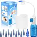 Ear Wax Removal, Ear Wax Removal Tool, Manual Ear Irrigation Flushing System, Ear Flushing Kit, Ear Cleaner System for Adults & Kids, Safe and Effective to Clean Ear Built Up Wax