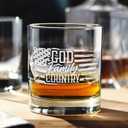 God family Country Engraved Whiskey Glass, Army Veteran Gift, Custom Etched Rocks Glass, Proud American Soldier, Made in USA, Father's Day Gift, Military Retirement