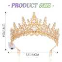 JEAIRTS Light Up Rhinestone Crown Gold Wedding Tiara Headpiece Led Crystal Bridal Hair Accessories for Women