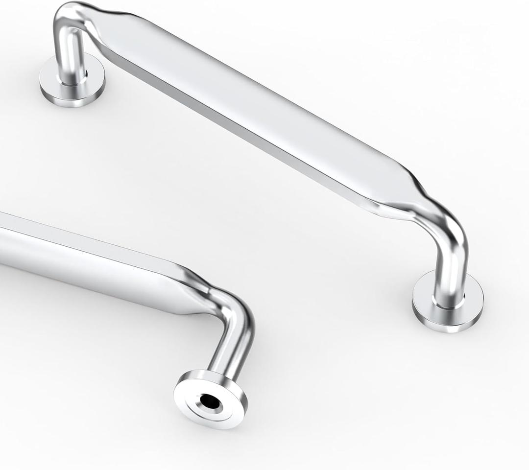 9 x Asidrama 10 Pack 3.75 Inch(96mm) Polished Chrome Kitchen Cabinet Handles, Cabinet Pulls Kitchen Cabinet Hardware for Cupboard Drawer Pulls