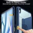 JETech Rotating Case for iPad Air 13-Inch M4/M3/M2 (2026/2025/2024) with Pencil Holder, 360 Degree Rotation Protective Stand Cover Clear Back, Auto Wake/Sleep (Deep Navy)