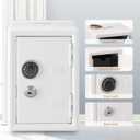 Younion Money Safe and Cash Lock Box, Mini Size Security Safe Box for Money Jewelry and valuables, 4.6"x 4.2"x 6.9" White