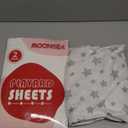 Pack and Play Sheets, 2 Pack Mini Crib Sheets, Stretchy Playard Fitted Sheet, Compatible with Graco Pack n Play, Soft and Breathable Material, Grey & White