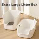 SpaceTime Extra Large Litter Box with High Sides,22.64"14.76"13.98" XL Multi Cat Litter Pan for Kitty,Cat Boxes for Indoor Cats,Jumbo Litter Boxes for Big Cats,Anti-Splashing,Easy to Clean
