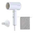 Licoseam Portable & Foldable Small Hair Dryer with Lightweight Design, 1600W Fast Drying Travel Hair Blow Dryer，White + Pouch