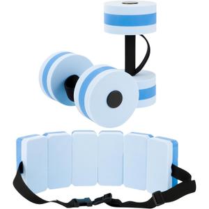 UNAOIWN Water Weights for Pool Exercise 2Pcs Water Dumbbells Aerobics Pool Barbells Lightweight Resistance Aquatic Dumbbell for Swimming (Light Blue Set)