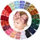 doboi Baby Girl Headbands Set - 20pcs Hair Bows and Nylon Headbands, Big Bows for Infant, Newborn, and Toddler Girls (New Colors Style)