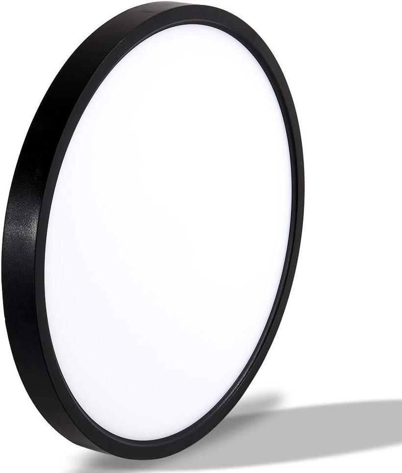 TALOYA LED Ceiling Light Office Black,5 Color Temperatures,15.8 Inch Thin Flat Modern Flush Mount LED Light Fixture for Living Room,24w Round, 15.8inch-1 Pack