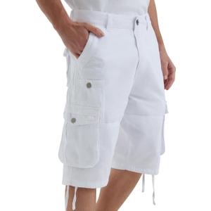 Cargo Shorts for Men Multi Pockets Mens Shorts Below Knee Casual Hiking Summer Shorts (34, White)