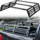 JOYTUTUS Full Size Truck Bed Rack, Overland Bed Racks for Trucks Compatible with F150 F250 F350 Silverado Sierra Ram, 11.8 Inch High Truck Bed Rack for Roof Top Tent, with Wider Molle Panel