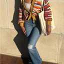 RoseSeek Women's Striped Color Block Sweaters Button Down Long Sleeve Cardigans Crop Tops (S)