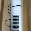 OLIXIS Tower Fan for Bedroom, 28dB Quiet Floor Standing Fan with Remote, 12H Timer, 5 Speeds, 4 Modes, LED Display, Portable Bladeless Oscillating Cooling Fan for Indoor, Home, Office - White