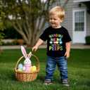 Toddler Easter Shirt Boys Girls Bunny Eggs-cavator Truck Graphic T-Shirt Kids Short Sleeve Cotton Easter Tee Tops 2-7 Years, , 4T, Black