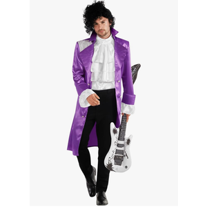 Morph Purple Pop Star Costume Men With Jacket And Wig, Musician Costume Adult, Halloween Costumes For Men M