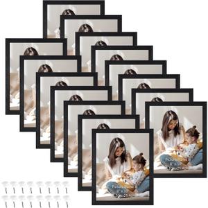 Edenseelake 8x10 Picture Frame Set of 15, Black Wood Photo Frame 8 by 10 for Wall or Tabletop Display