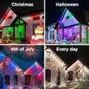 Enbrighten Vibe Eternity Permanent Outdoor Lights for House, 150ft, 108 RGBWIC LEDs, Close Spacing, 33lm, Color Changing, Christmas, Eave Lighting, Smart App, Works with Alexa, Google Home, 85103