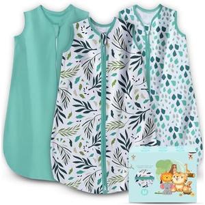 Cute Castle Baby Sleep Sack 6-12 Months - Lightweight 100% Cotton 2-Way Zipper TOG 0.5 Infant Wearable Blanket, Newborn Essentials Toddler Sleep Clothes (3 Pack Green) Medium Cute Castle Baby Sleep Sack 6-12 Months - Lightweight 100% Cotton 2-Way Zipper TOG 0.5 Infant Wearable Blanket, Newborn Essentials Toddler Sleep Clothes (3 Pack Green) Medium