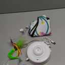 Interactive Cat Toys Rechargeable for 4 in 1 Hide and Seek Game, Moving Concealed Wand Feathers, Real Mouse Squeaky, Durable Exercise Toys for Indoor Cats for Bored Adult Cats Wand Toy (Graffiti Style)