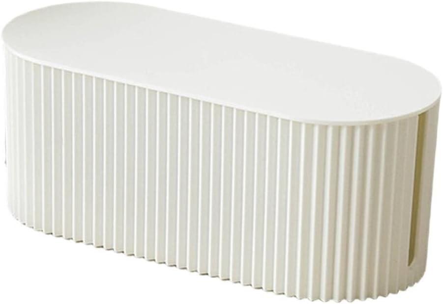 Insulated Cable Management Box with Ventilation Openings, Cord Organizer for Power Strips Chargers USB Cables, Child and Pet Safe, Desk and Home Office Storage(Large White)