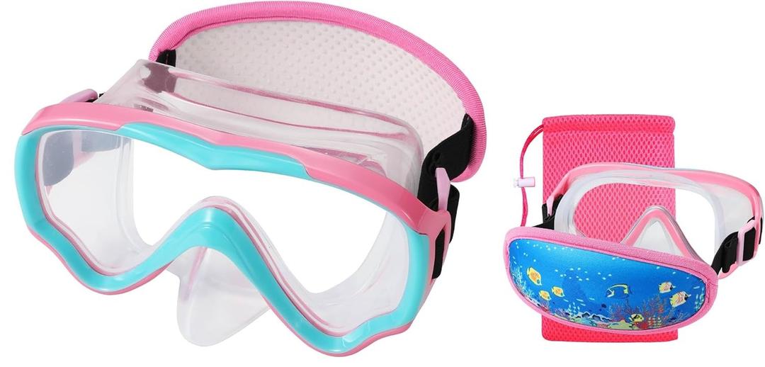 Swim Goggles Kids 6-14, Diving Mask No Tangle Strap，Water Goggles Nose Cover for JR / Youth