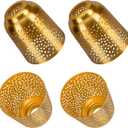 Ceiling Fan Light Covers Replacements with 1.6" Fitter, ALUCSET 5.6" Height and 5"Diameter, Metal Bell Shaped Light Fixture Cover Fits Pendant Light Chandeliers Wall Sconces,Yellow Brass&Gold