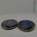 PLASTICPRO 64 Pieces Crystal Design Plastic Plates Combo Pack 7 inch and 10 inch Gold Rim Elegant Disposable Plates, Transparent Blue