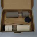 LARS NYSM Salt and Pepper Grinder Set 2 pieces I Salt Pepper Mill with Adjustable Ceramic Grinder I Design Spice Grinder Set Manual (Brown/Beige)