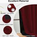 Yakamok 100% Blackout Curtains for Bedroom 2 Panels - Completely Blackout Window Drapes Thermal Insulate Window Panels with Black Backing for Living Room, Grommet Top (38 by 84 inches, Burgundy Red)