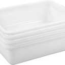  4-Pack Commercial Bus Tubs,  Small , White Wash Basin Plastic Dish Pan 11x7 storage bin