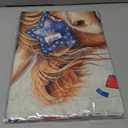 Welcome 4th of July Patriotic Highland Cow House Flag 28x40 Inch Double Sided for Outside, Independence Day Memorial Day Outdoor Decoration