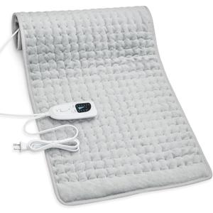 Electric Heating Pads,Heating Pad for Back,Shoulder,Hot Pad for Neck and Arms,Abdomen,Moist Heated Pad for Legs and Knee,Auto Shut Off(Silver, 33''17'') (33" x 17")