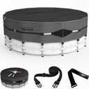 YSPACE 600D Round Pool Cover 30FT for Above Ground Pools Waterproof